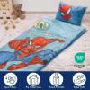 imageJay Franco Kids Slumber Bag and Pillow  54 x 27 Inch Comfy Indoor Sleeping Bag for School and Sleepovers 2 Piece Set Blue  SpidermanBlue  Spiderman