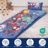imageJay Franco Kids Slumber Bag and Pillow  54 x 27 Inch Comfy Indoor Sleeping Bag for School and Sleepovers 2 Piece Set Blue  SpidermanBlue  Spidey  His Amazing Friends