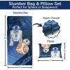 imageJay Franco Kids Slumber Bag and Pillow  54 x 27 Inch Comfy Indoor Sleeping Bag for School and Sleepovers 2 Piece Set Blue  SpidermanBlue  Star Wars