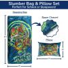 imageJay Franco Kids Slumber Bag and Pillow  54 x 27 Inch Comfy Indoor Sleeping Bag for School and Sleepovers 2 Piece Set Blue  SpidermanBlue  Teenage Mutant Ninja Turtles