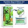 imageJay Franco Kids Slumber Bag and Pillow  54 x 27 Inch Comfy Indoor Sleeping Bag for School and Sleepovers 2 Piece Set Blue  SpidermanGreen  Minecraft
