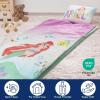 imageJay Franco Kids Slumber Bag and Pillow  54 x 27 Inch Comfy Indoor Sleeping Bag for School and Sleepovers 2 Piece Set Blue  SpidermanMulti  the Little Mermaid