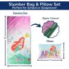 imageJay Franco Kids Slumber Bag and Pillow  54 x 27 Inch Comfy Indoor Sleeping Bag for School and Sleepovers 2 Piece Set Blue  SpidermanMulti  the Little Mermaid