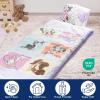imageJay Franco Kids Slumber Bag and Pillow  54 x 27 Inch Comfy Indoor Sleeping Bag for School and Sleepovers 2 Piece Set Blue  SpidermanPurple  Minnie Mouse