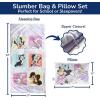 imageJay Franco Kids Slumber Bag and Pillow  54 x 27 Inch Comfy Indoor Sleeping Bag for School and Sleepovers 2 Piece Set Blue  SpidermanPurple  Minnie Mouse