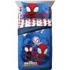 imageJay Franco Marvel Spiderman Webtastic 5 Piece Twin Size Bed Set  Includes Reversible Comforter ampamp Sheet Set  Super Soft Kids Bedding Fade Resistant Microfiber Official Marvel ProductBlue  Spidey  Friends