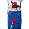 imageJay Franco Marvel Spiderman Webtastic 5 Piece Twin Size Bed Set  Includes Reversible Comforter ampamp Sheet Set  Super Soft Kids Bedding Fade Resistant Microfiber Official Marvel ProductBlue  Spiderman
