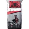 imageJay Franco Marvel Spiderman Webtastic 5 Piece Twin Size Bed Set  Includes Reversible Comforter ampamp Sheet Set  Super Soft Kids Bedding Fade Resistant Microfiber Official Marvel ProductGray  Miles Morales
