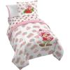 imageJay Franco Marvel Spiderman Webtastic 5 Piece Twin Size Bed Set  Includes Reversible Comforter ampamp Sheet Set  Super Soft Kids Bedding Fade Resistant Microfiber Official Marvel ProductPink  Strawberry Shortcake