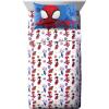 imageJay Franco Marvel Spiderman Webtastic 5 Piece Twin Size Bed Set  Includes Reversible Comforter ampamp Sheet Set  Super Soft Kids Bedding Fade Resistant Microfiber Official Marvel ProductBlue  Spidey  Friends