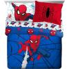 imageJay Franco Marvel Spiderman Webtastic 5 Piece Twin Size Bed Set  Includes Reversible Comforter ampamp Sheet Set  Super Soft Kids Bedding Fade Resistant Microfiber Official Marvel ProductBlue  Spiderman