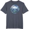 imageMarvel Black Panther Wakanda Forever Metal Panther Logo TShirtHeather Blue