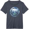 imageMarvel Black Panther Wakanda Forever Metal Panther Logo TShirtHeather Blue