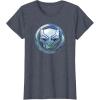 imageMarvel Black Panther Wakanda Forever Metal Panther Logo TShirtHeather Blue
