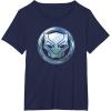 imageMarvel Black Panther Wakanda Forever Metal Panther Logo TShirtNavy Blue