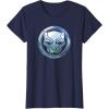imageMarvel Black Panther Wakanda Forever Metal Panther Logo TShirtNavy Blue