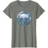 imageMarvel Black Panther Wakanda Forever Metal Panther Logo TShirtOlive Heather
