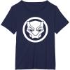 imageMarvel Black Panther Wakanda Forever Simple Panther Logo TShirtNavy Blue