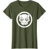 imageMarvel Black Panther Wakanda Forever Simple Panther Logo TShirtOlive Green