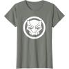 imageMarvel Black Panther Wakanda Forever Simple Panther Logo TShirtOlive Heather