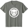imageMarvel Black Panther Wakanda Forever Simple Panther Logo TShirtOlive Heather