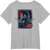 imageMarvel Captain America Brave New World Cap Face Logo TShirtHeather Grey