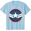 imageMarvel Captain America Brave New World Distressed Star Logo TShirtBaby Blue