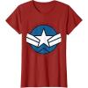imageMarvel Captain America Brave New World Distressed Star Logo TShirtCranberry Red