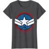 imageMarvel Captain America Brave New World Distressed Star Logo TShirtDark Heather Grey