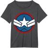 imageMarvel Captain America Brave New World Distressed Star Logo TShirtDark Heather Grey