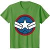 imageMarvel Captain America Brave New World Distressed Star Logo TShirtGrass Green