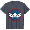 imageMarvel Captain America Brave New World Distressed Star Logo TShirtHeather Blue