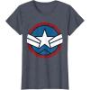 imageMarvel Captain America Brave New World Distressed Star Logo TShirtHeather Blue