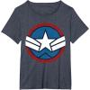imageMarvel Captain America Brave New World Distressed Star Logo TShirtHeather Blue