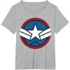 imageMarvel Captain America Brave New World Distressed Star Logo TShirtHeather Grey