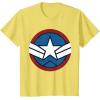 imageMarvel Captain America Brave New World Distressed Star Logo TShirtLemon Yellow