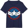 imageMarvel Captain America Brave New World Distressed Star Logo TShirtNavy Blue