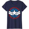 imageMarvel Captain America Brave New World Distressed Star Logo TShirtNavy Blue