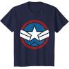 imageMarvel Captain America Brave New World Distressed Star Logo TShirtNavy Blue
