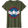 imageMarvel Captain America Brave New World Distressed Star Logo TShirtOlive Green