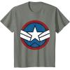 imageMarvel Captain America Brave New World Distressed Star Logo TShirtOlive Heather