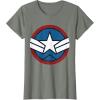imageMarvel Captain America Brave New World Distressed Star Logo TShirtOlive Heather
