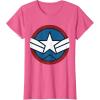 imageMarvel Captain America Brave New World Distressed Star Logo TShirtPink Heather