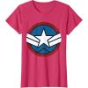 imageMarvel Captain America Brave New World Distressed Star Logo TShirtRed Heather