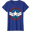 imageMarvel Captain America Brave New World Distressed Star Logo TShirtRoyal Blue