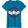 imageMarvel Captain America Brave New World Distressed Star Logo TShirtSapphire Blue