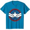 imageMarvel Captain America Brave New World Distressed Star Logo TShirtSapphire Blue