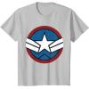 imageMarvel Captain America Brave New World Distressed Star Logo TShirtSilver Grey
