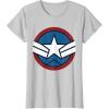 imageMarvel Captain America Brave New World Distressed Star Logo TShirtSilver Grey