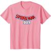 imageMarvel SpiderMan Day August 1 Official Logo TShirtPink